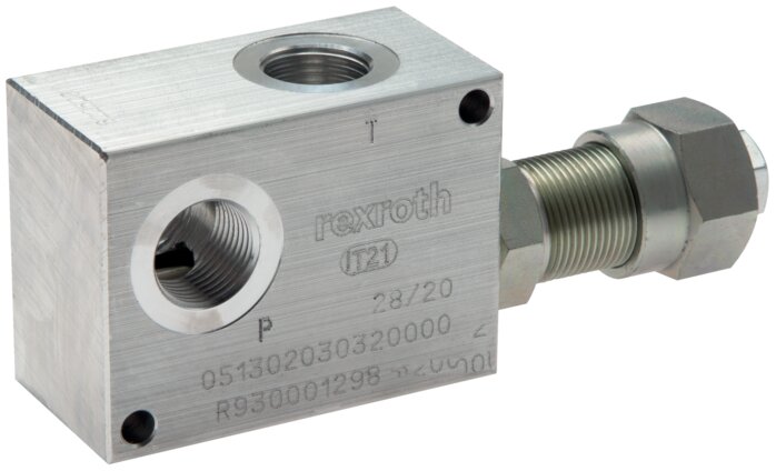 Exemplary representation: Pipe pressure relief valve (nominal flow 80 l/min)