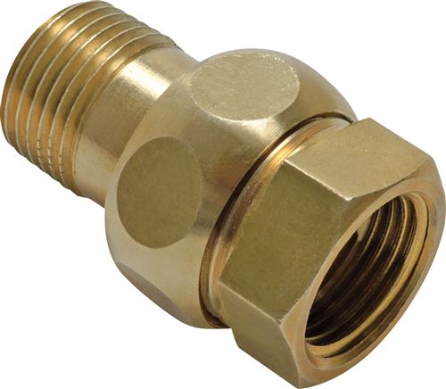 Exemplary representation: Screw connection with female and male thread, flat sealing, brass