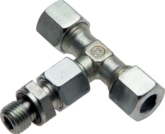Exemplary representation: Adjustable T-screw-in fitting, metric, galvanised steel