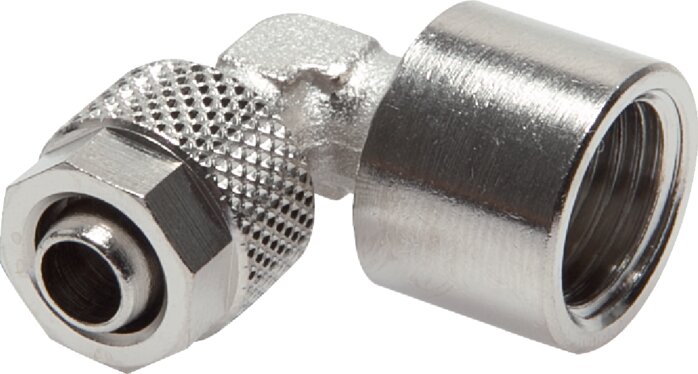 Exemplary representation: CK angular hose screw-on fittings with cylindrical female thread, nickel-plated brass