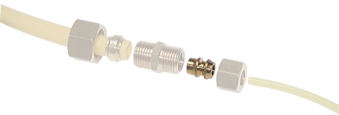 Application examples: Mounting for reducing insert brass screw connection