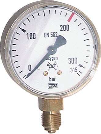 Exemplarische Darstellung: Schweißtechnikmanometer für Sauerstoff