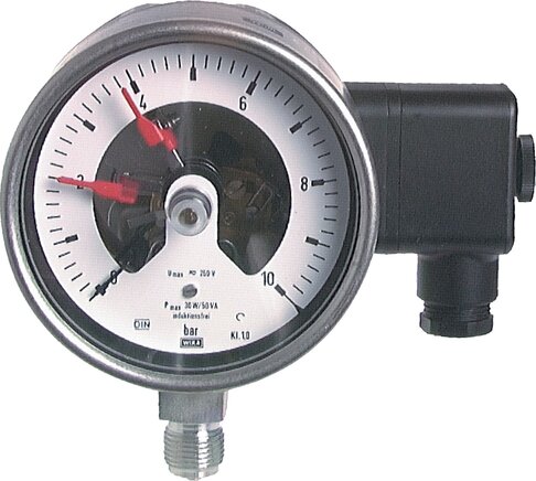 Exemplary representation: Safety contact pressure gauge, vertical