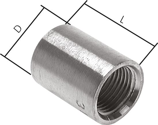 Exemplary representation: Sleeve / half sleeve for welding, (EN 10241 / DIN 2986), 1.4571