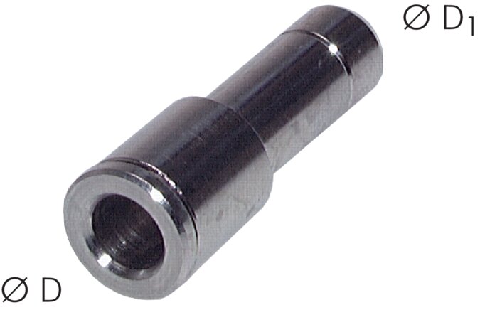 Exemplary representation: Straight reducer for insertion, C series, nickel-plated brass