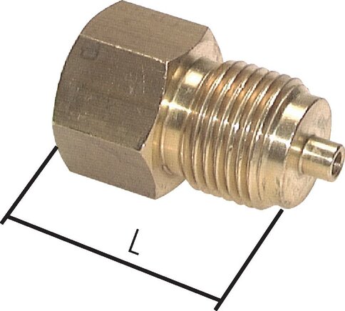 Exemplary representation: Pressure gauge reducer with hexagon, brass