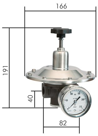 Exemplary representation: Precision pressure reducer for very low pressures, G 1/2"