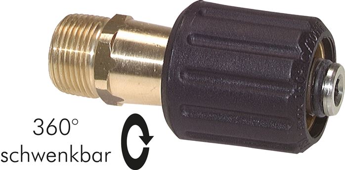 Exemplary representation: Connection nipple with washer union nut, swivelling