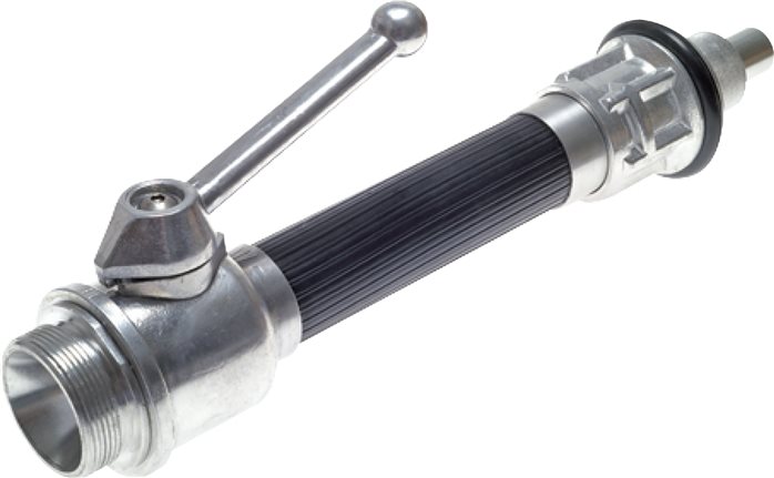 Exemplary representation: Multi-purpose jet pipe with threaded connection, with man protection spray