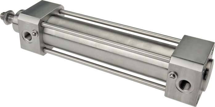 Exemplary representation: Stainless steel pneumatic cylinder, double-acting, standard