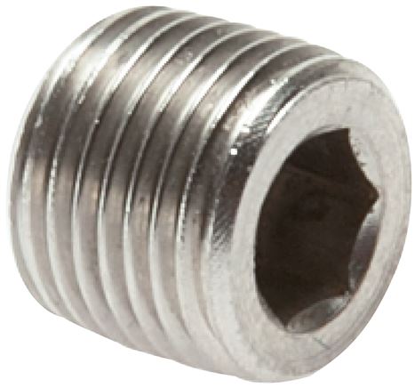 Exemplary representation: Closing plug with hexagon socket without collar, stainless steel