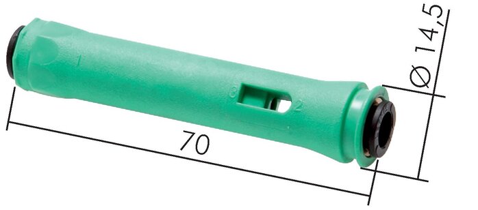 Exemplary representation: Inline ejector with push-in connection, “SMALL” design