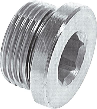 Exemplary representation: Closing plug with elastomer seal, cylindrical thread, galvanised steel
