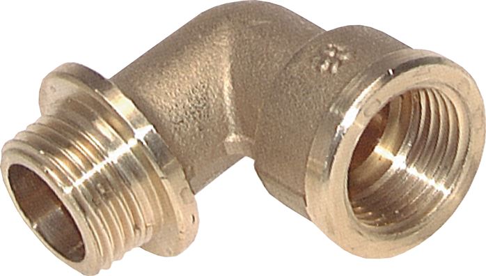 Exemplary representation: 90° screw-in angle with female & male thread (forged), brass